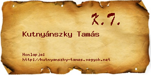 Kutnyánszky Tamás névjegykártya