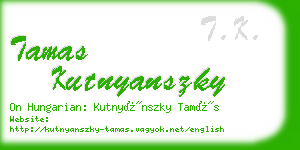 tamas kutnyanszky business card